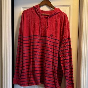 Chaps Red and Blue Striped Hoodie
